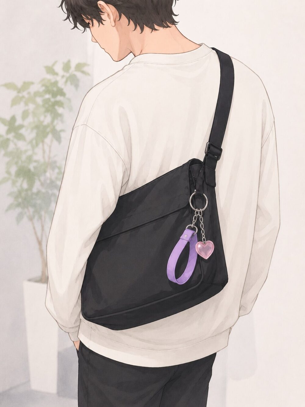 バッグに推しカラーのグッツを付ける