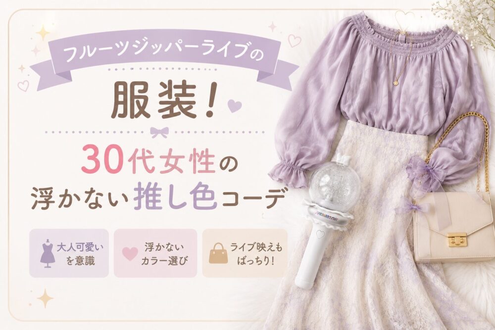フルーツジッパーライブの服装！30代女性の浮かない推し色コーデ